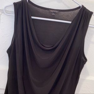 Sami & Jo Black Cowl Neck Tank Top